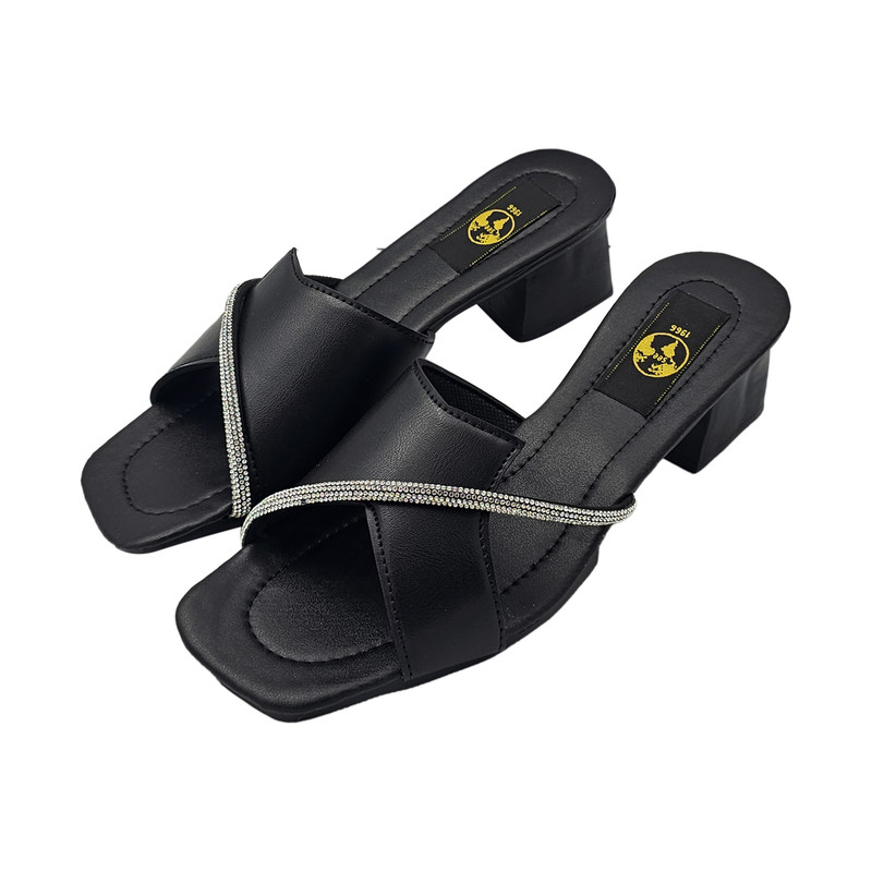 صندل زنانه سیی مدل شاین نگین دار کد 2092