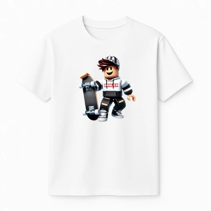 تی‌شرت آستین کوتاه پسرانه مدل روبلاکس اسکیت کد v1 