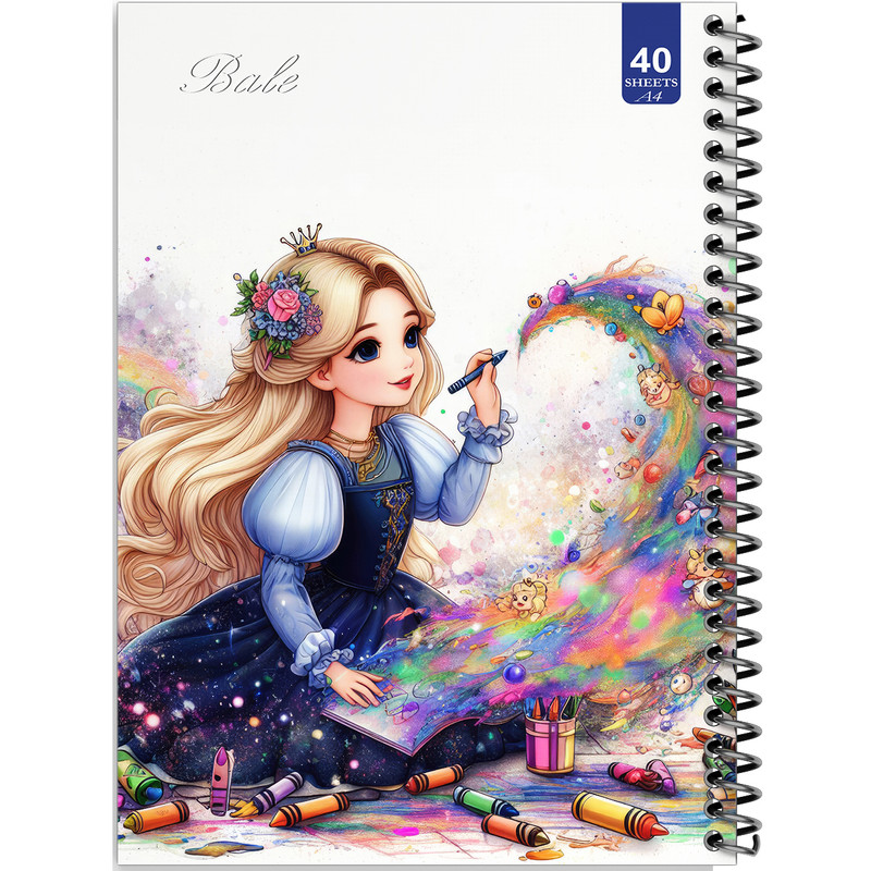 دفتر نقاشی 40 برگ انتشارات بله طرح دختر طراح کد A4-K167