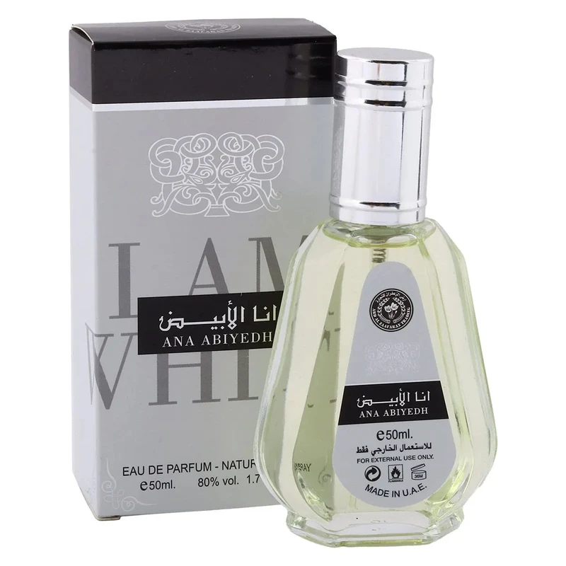 ادوپرفیوم ارض الزعفران للتجاره مدل انا الابیض با رایحه گرم حجم 50 میلی‌لیتر