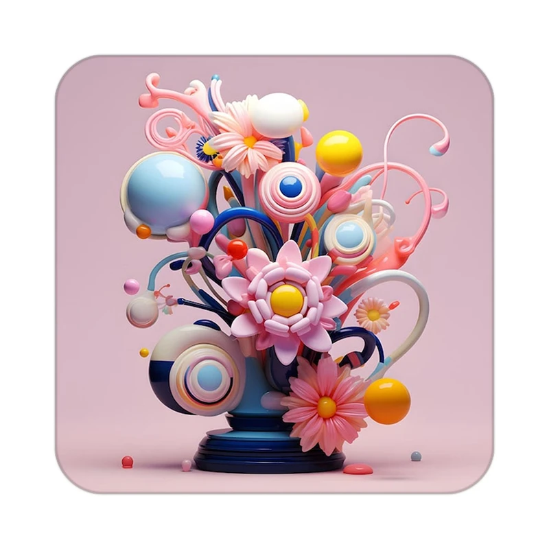 زیر لیوانی کاکتی طرح گل مدل mp19397