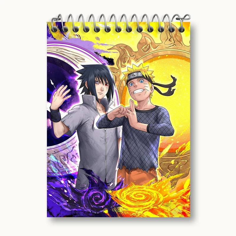 دفتر یادداشت 50 برگ خندالو مدل اوزوماکی و ساسکه انیمه ناروتو Naruto کد 4914