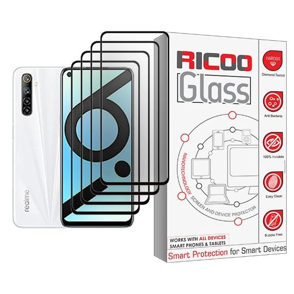 محافظ صفحه نمایش ریکو مدل Glass MIX004 مناسب برای گوشی موبایل ریلمی 6i  بسته چهار عددی