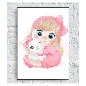 تابلو شاسی کودک مدل دختر و خرگوش