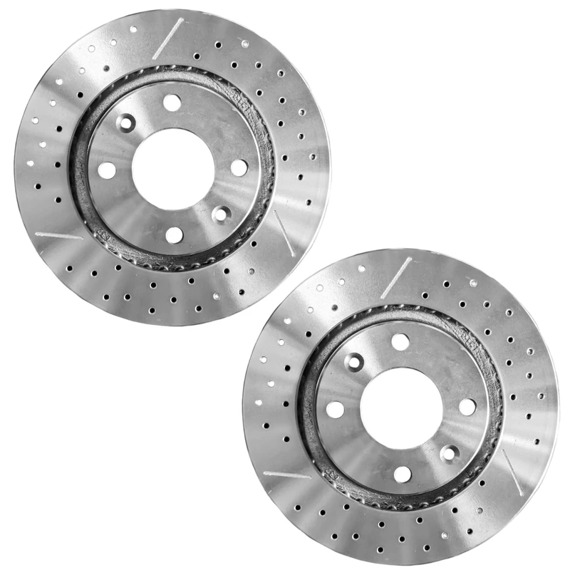 دیسک ترمز‌ چرخ جلو کاردینال مدل سوراخ دار مناسب برای پژو ۲۰۶ تیپ ۵ بسته ۲ عددی
