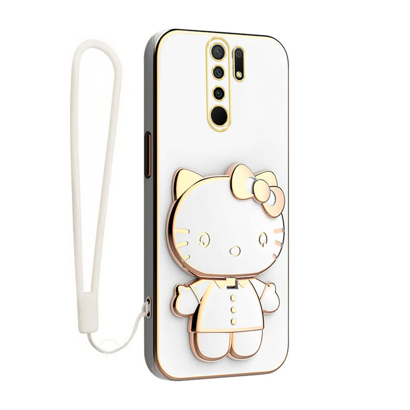کاور گاردتک اساک مدل Kitty Strap مناسب برای گوشی موبایل شیائومی Redmi 9 / Redmi 9 Prime به همراه بندآویز