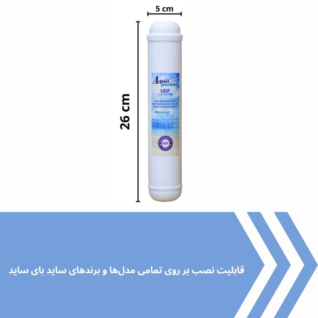 فیلتر یخچال ساید بای ساید آکوا پیورست مدل UDF-CARBON 2500G مجموعه 3 عددی