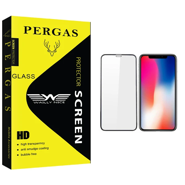 محافظ صفحه نمایش وایلی نایس مدل Pergas Glass مناسب برای گوشی موبایل اپل iPhone X/XS