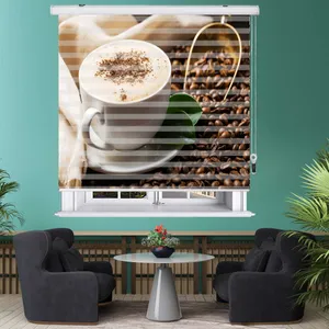 پرده زبرا زیو طرح قهوه سایز 150x150 سانتی متر