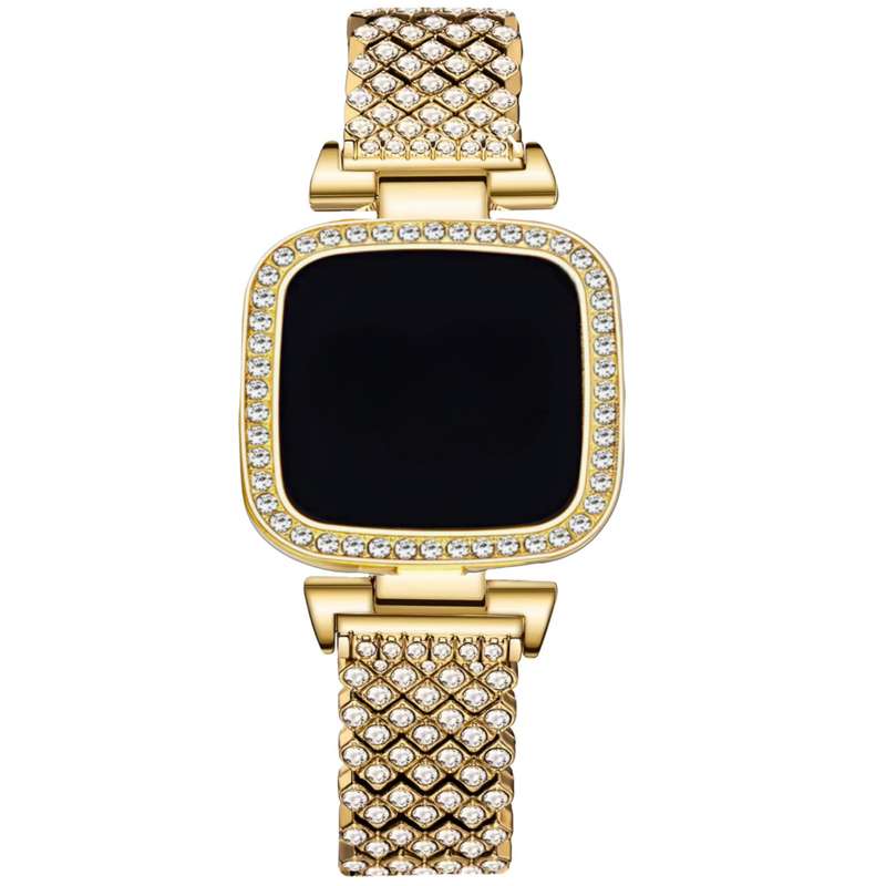 ساعت مچی دیجیتال زنانه مدل لوکس بند نگین دار کد 02