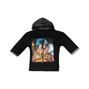 کراپ‌تاپ آستین کوتاه زنانه مدل کلاهدار 02