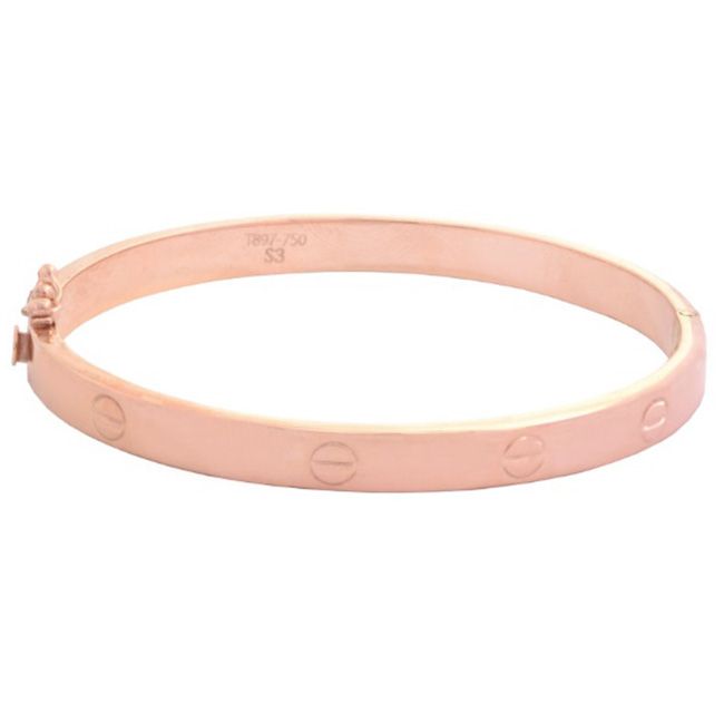 دستبند النگویی طلا 18 عیار زنانه دوست خوب مدل کارتیه پیچ سایز3 کد DK172 - - 2