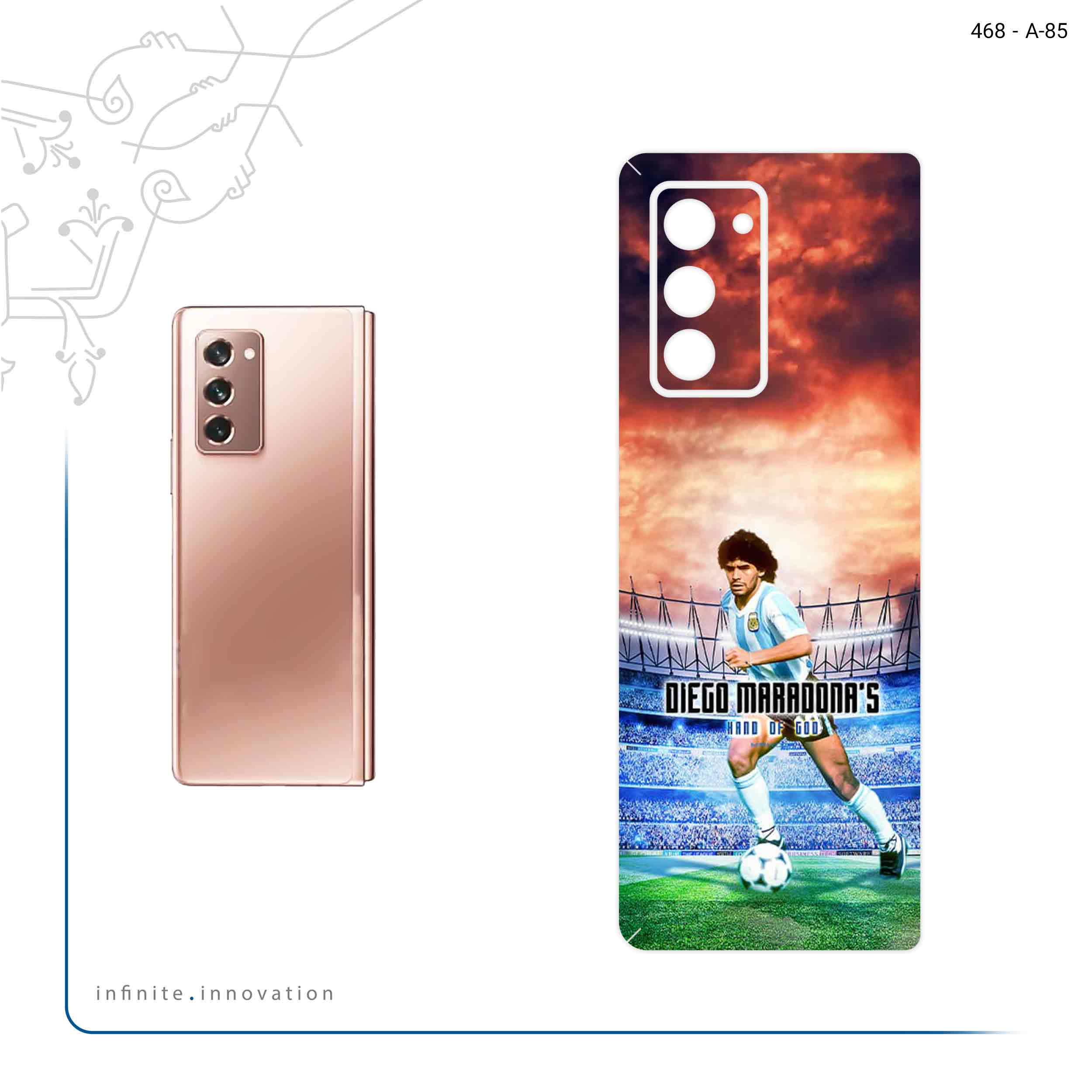 برچسب پوششی ماهوت مدل Diego Maradona مناسب برای گوشی موبایل سامسونگ Galaxy Z FOLD 2