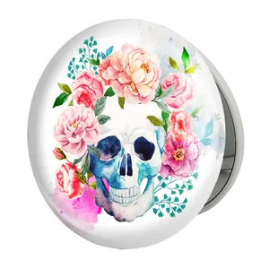 آینه جیبی خندالو طرح اسکلت Skleton مدل تاشو کد 1190 