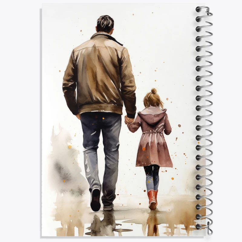 دفتر مشق 100 برگ خندالو طرح پدر و دختر کد F2593