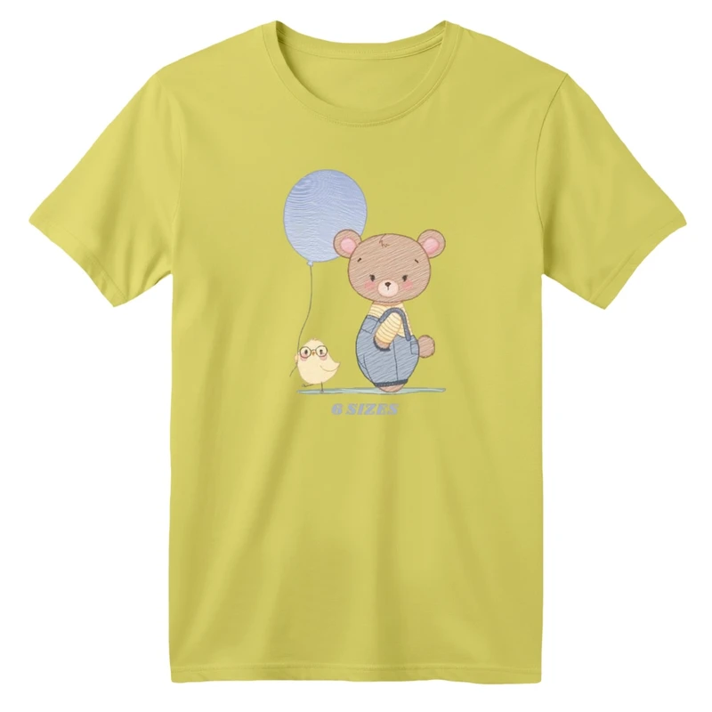 تی شرت آستین کوتاه بچگانه مدل خرس و جوجه بادکنک