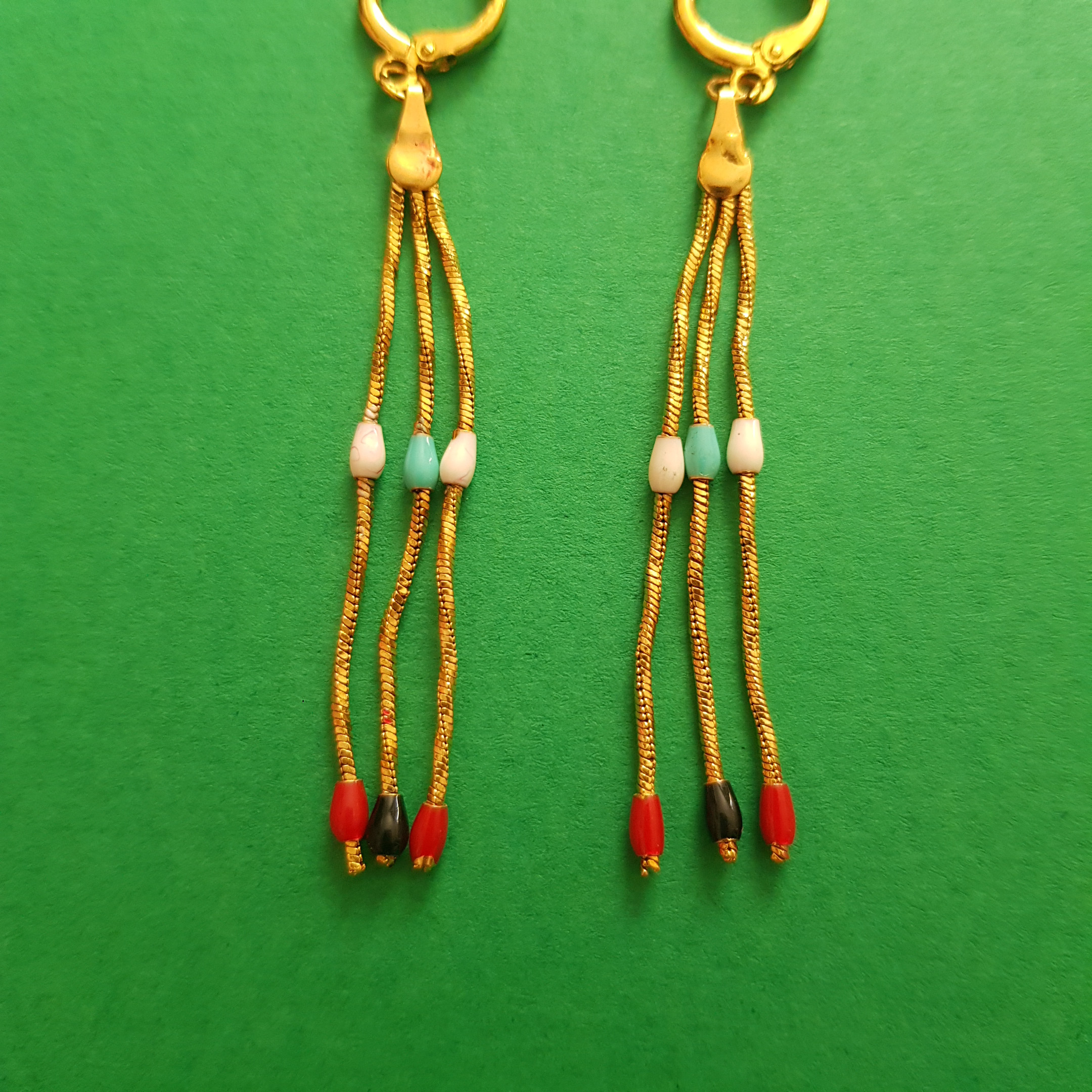 گوشواره دخترانه مدل مینا کاری رنگی رنگی