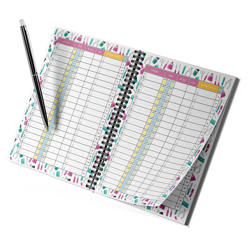 دفتر برنامه ریزی 60 برگ جیک جیک طرح ناخن مدل نوبت دهی کد 1335