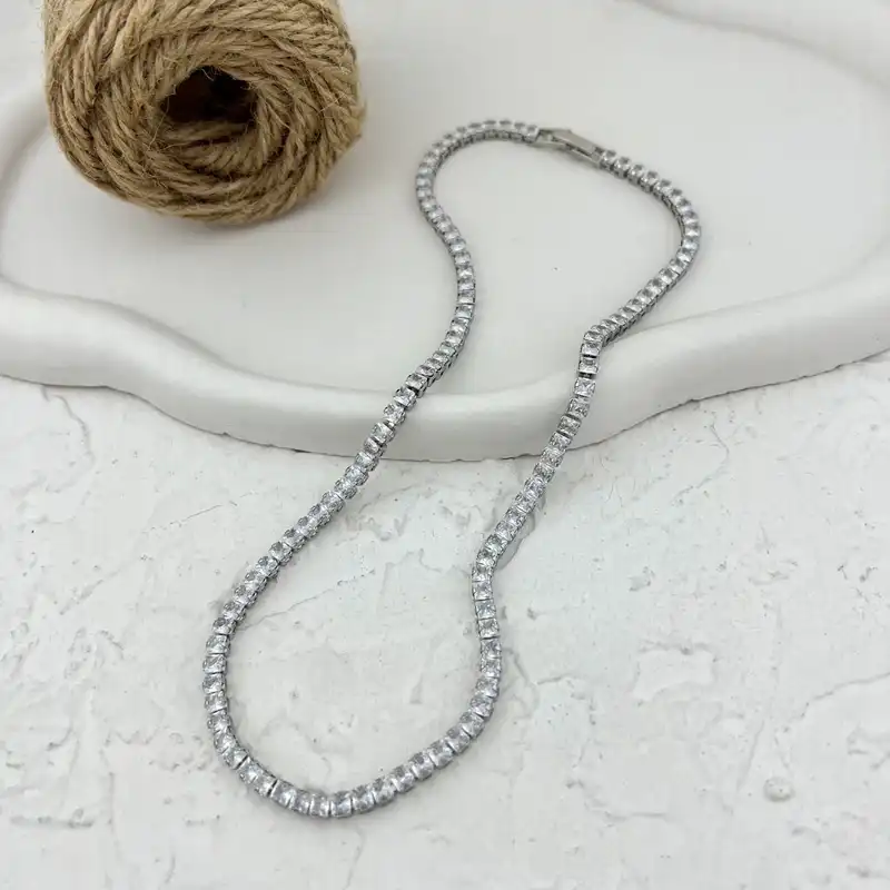 گردنبند زنانه مدل تنیسی کد N4799