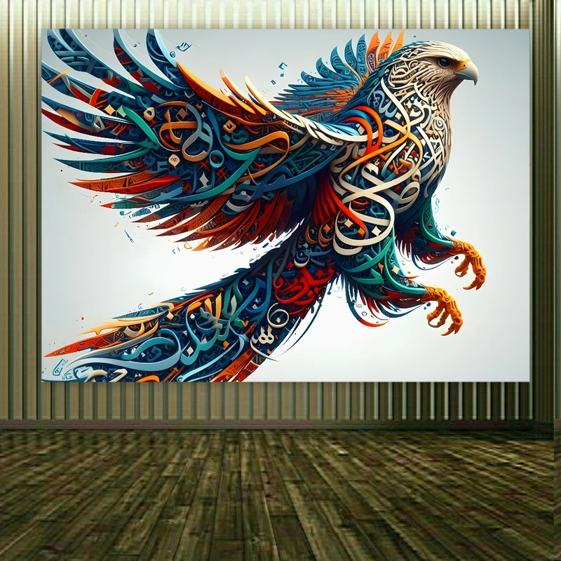  پوستر دیواری طرح تایپوگرافی مدل پرنده کد BK1977