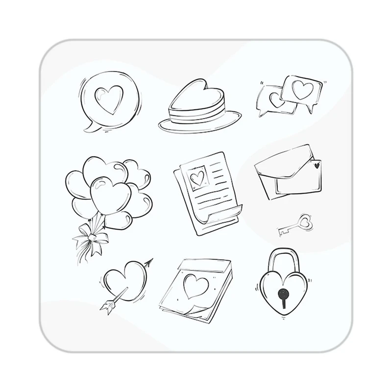 زیر لیوانی کاکتی طرح عاشقانه مدل mp37258