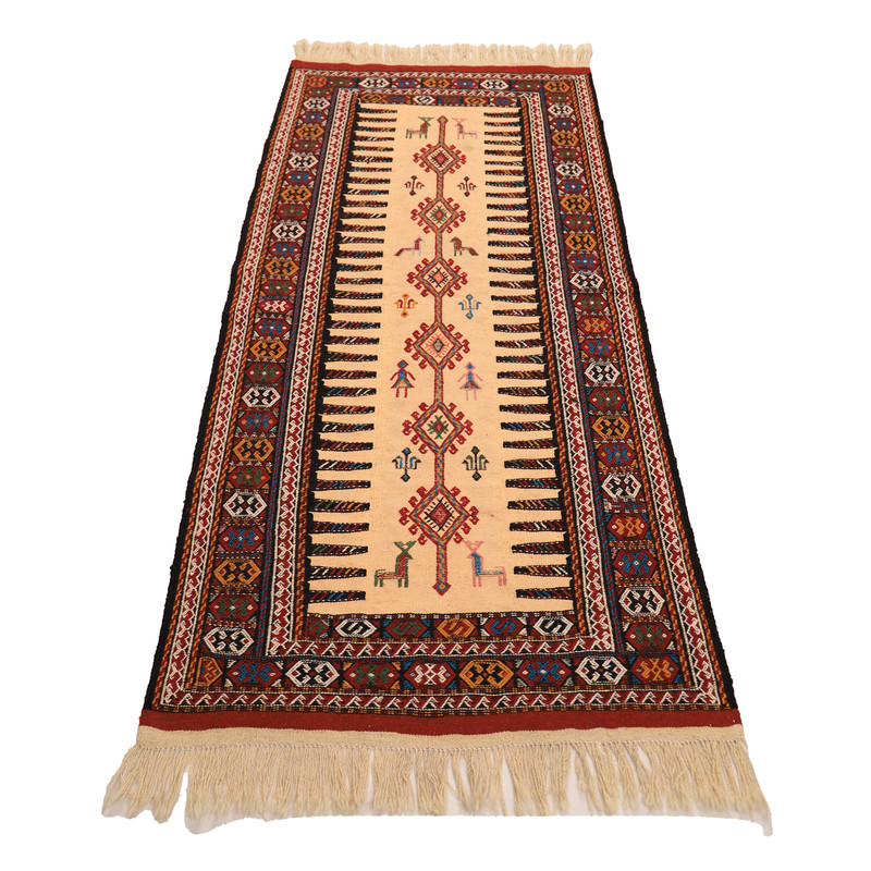 گلیم دستبافت دو متری مدل تمام بافت خراسان کد 4040118