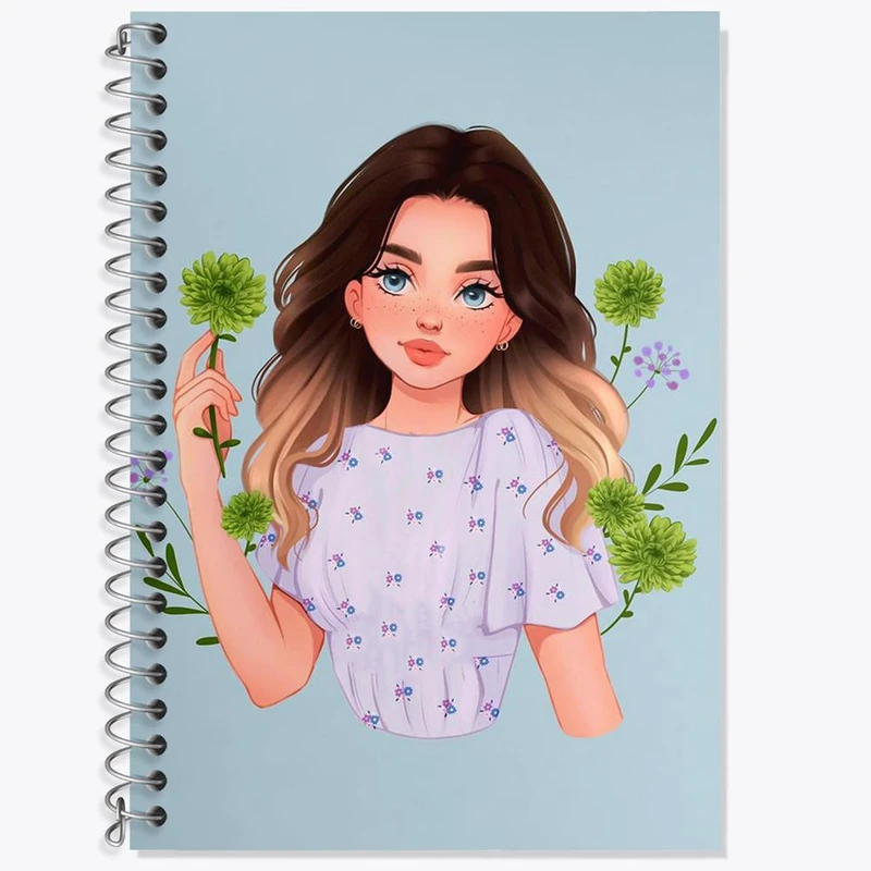 دفتر زبان 50 برگ خندالو مدل سه خط طرح دخترانه کد 25626