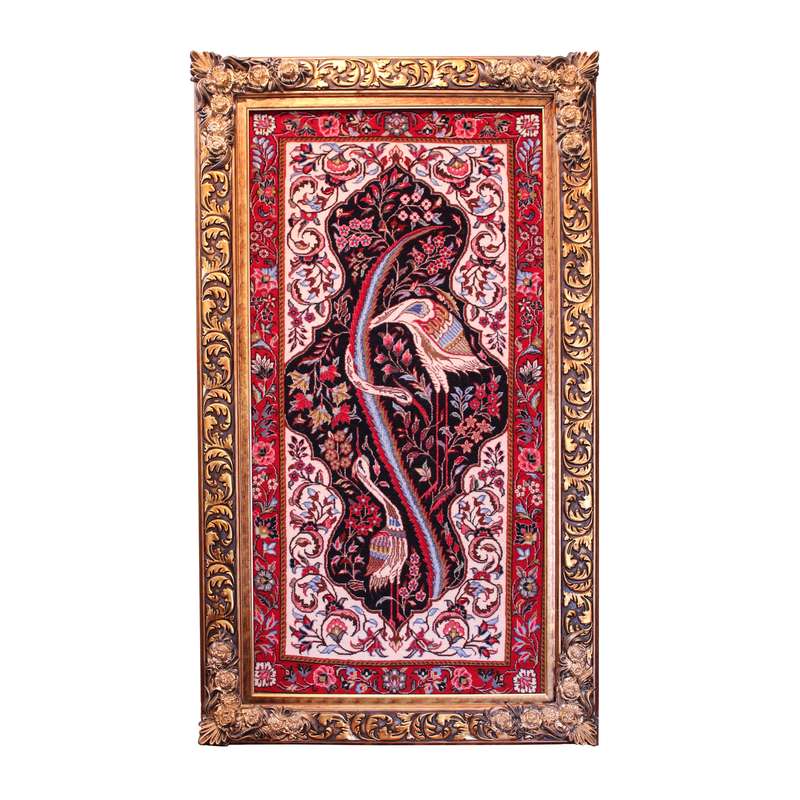 تابلو فرش دستباف مدل مرغ ماهی خوار کد a151