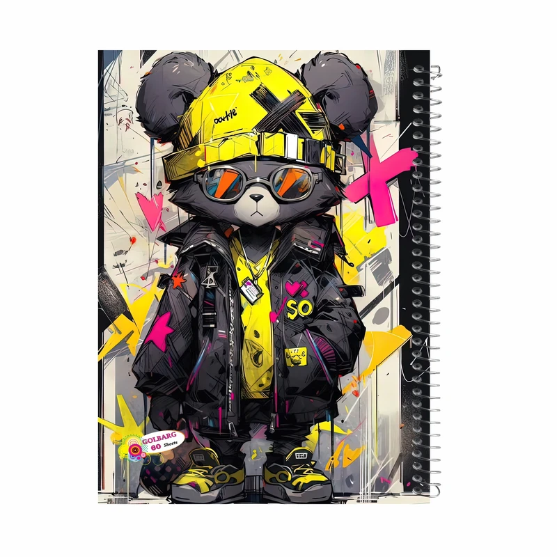 دفتر مشق 60 برگ گلبرگ مدل خرس  کد 393