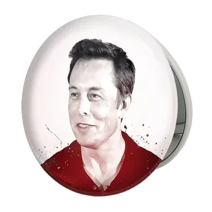 آینه جیبی خندالو طرح ایلان ماسک Elon Musk مدل تاشو کد 10919 