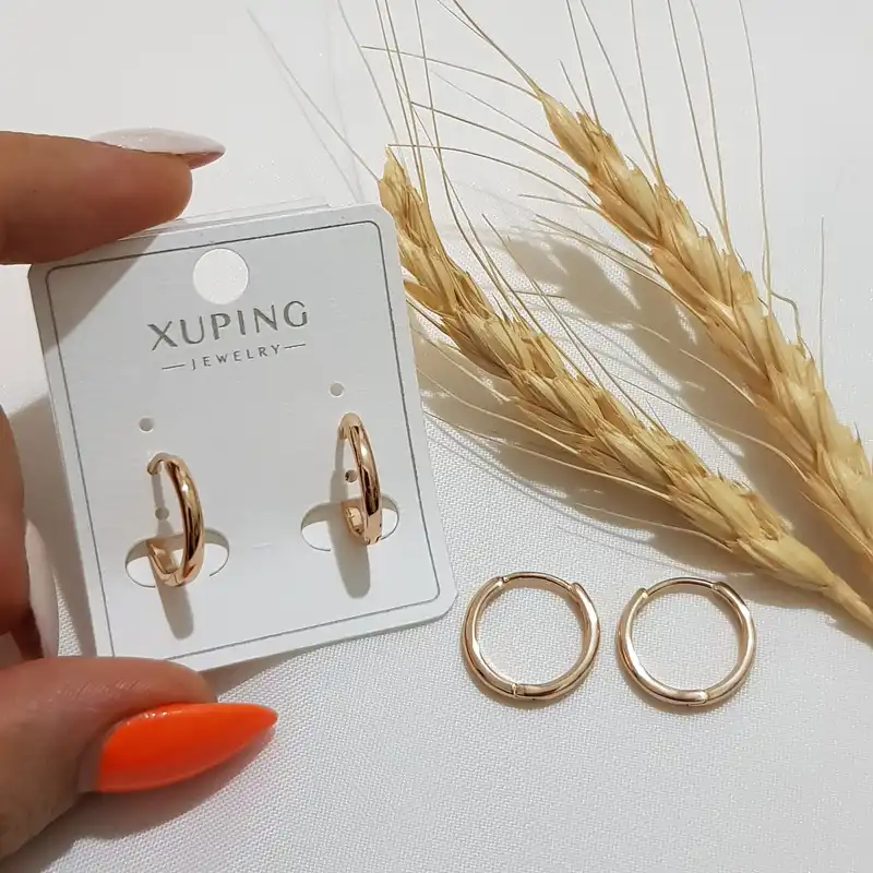 گوشواره زنانه ژوپینگ مدل حلقه ای ساده 410