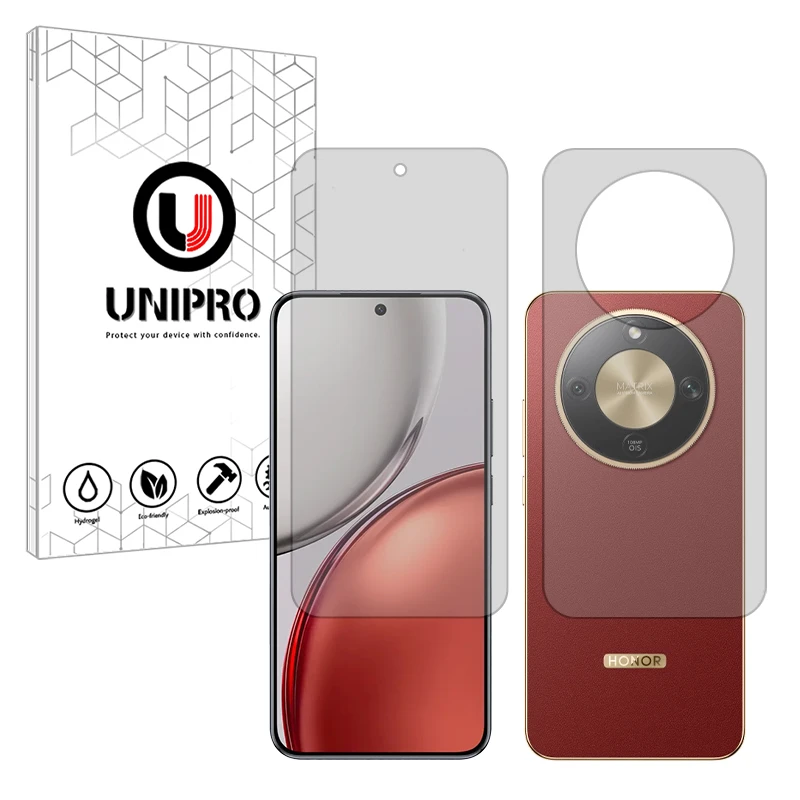 محافظ صفحه نمایش مات یونی پرو مدل Star 5 مناسب برای گوشی موبایل آنر X9d به همراه محافظ پشت گوشی موبایل 