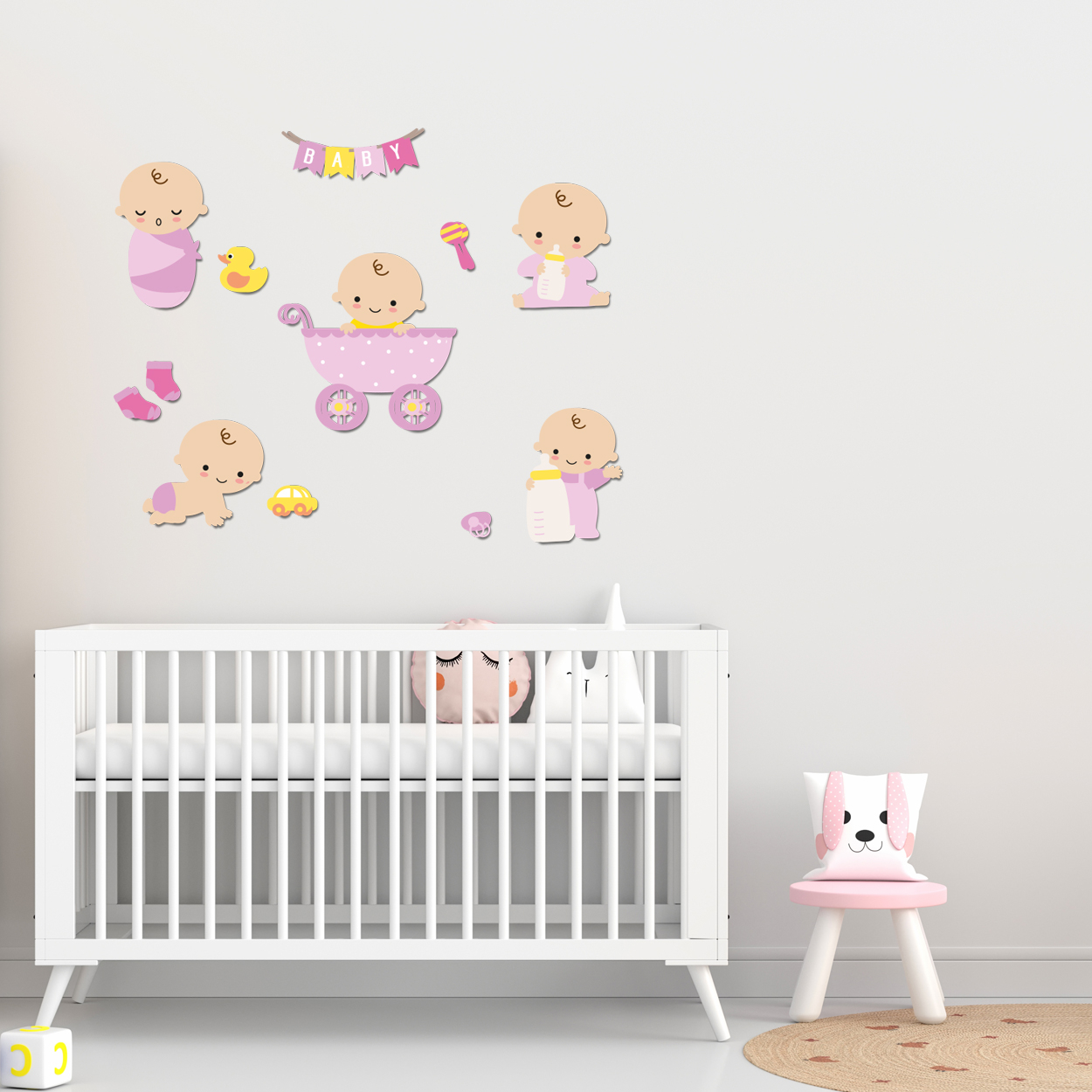 استیکر چوبی کودک باروچین مدل دختر کوچک کد 1199