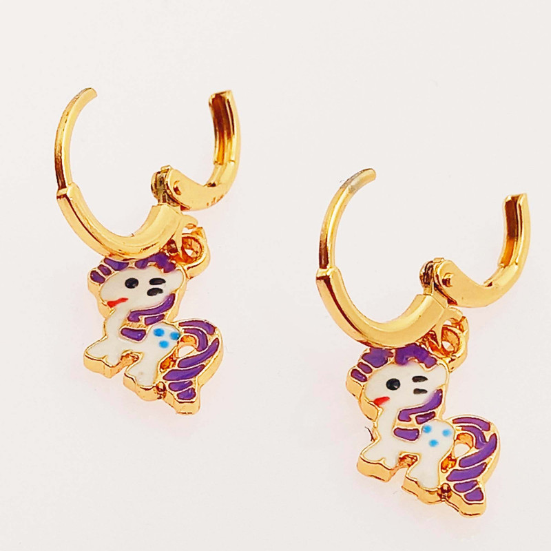 گوشواره دخترانه طرح اسب رنگین کمانی مدل 659GUD