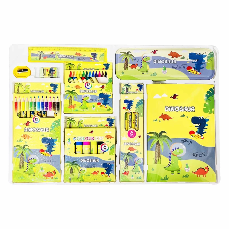 بسته لوازم تحریر مدل دایناسور مجموعه 40 عددی
