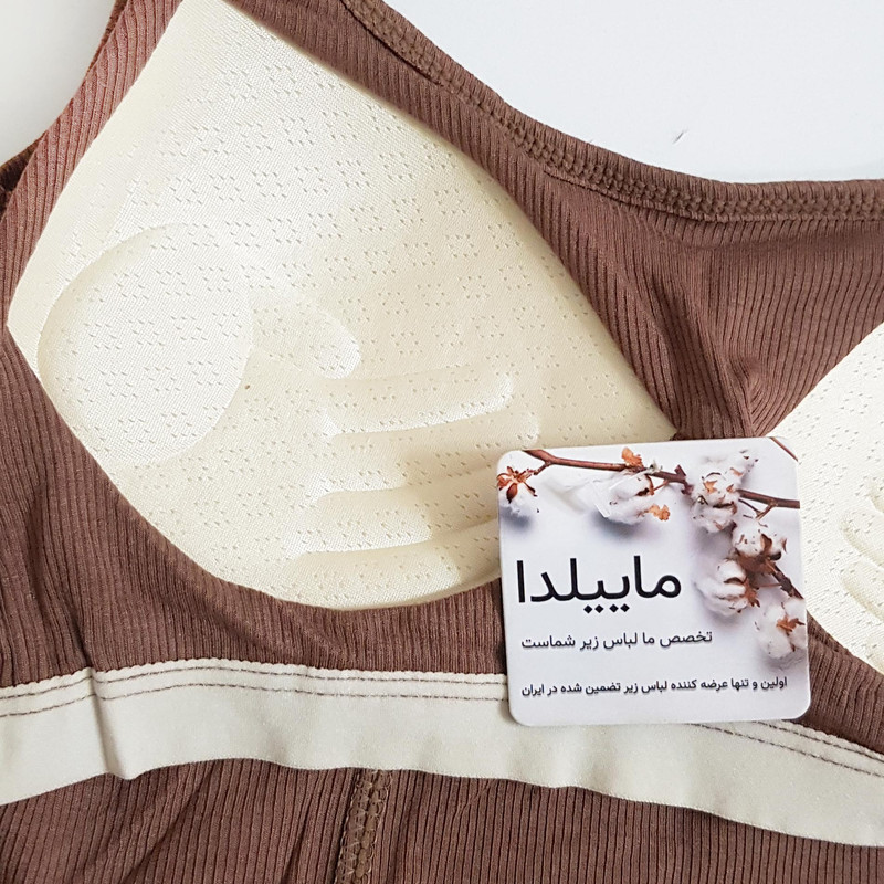 کراپ‌تاپ زنانه ماییلدا مدل پشت کوتاه کد 4791 رنگ قهوه ای
