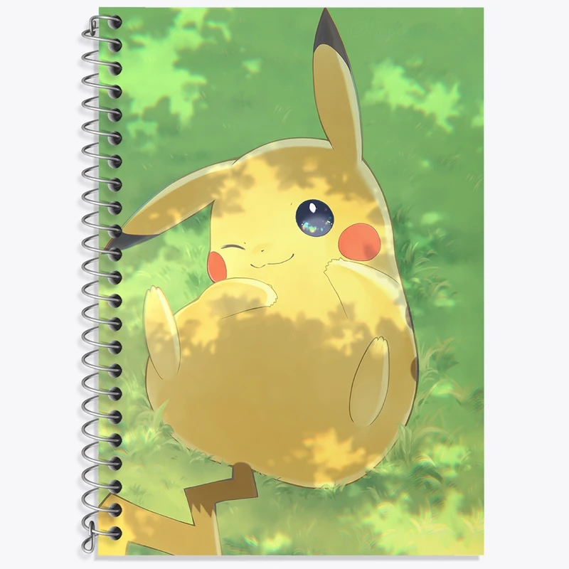 دفتر زبان 50 برگ خندالو مدل دو خط طرح بازی پوکمون (pokemon) کد 32706