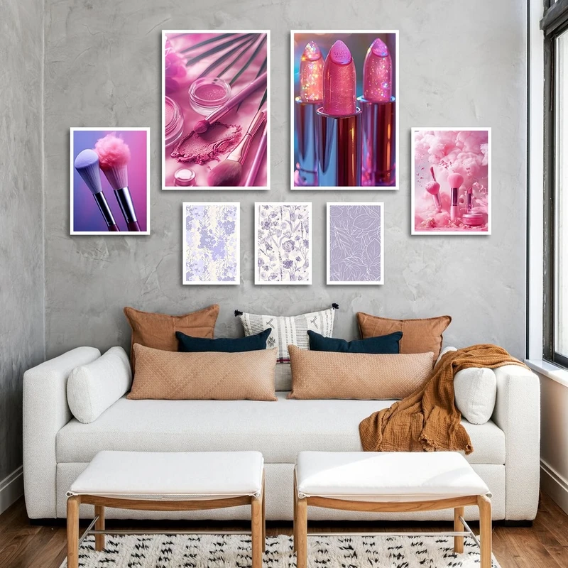 تابلو بکلیت طرح میکاپ و لوازم آرایش مدل W-2829 مجموعه 7 عددی