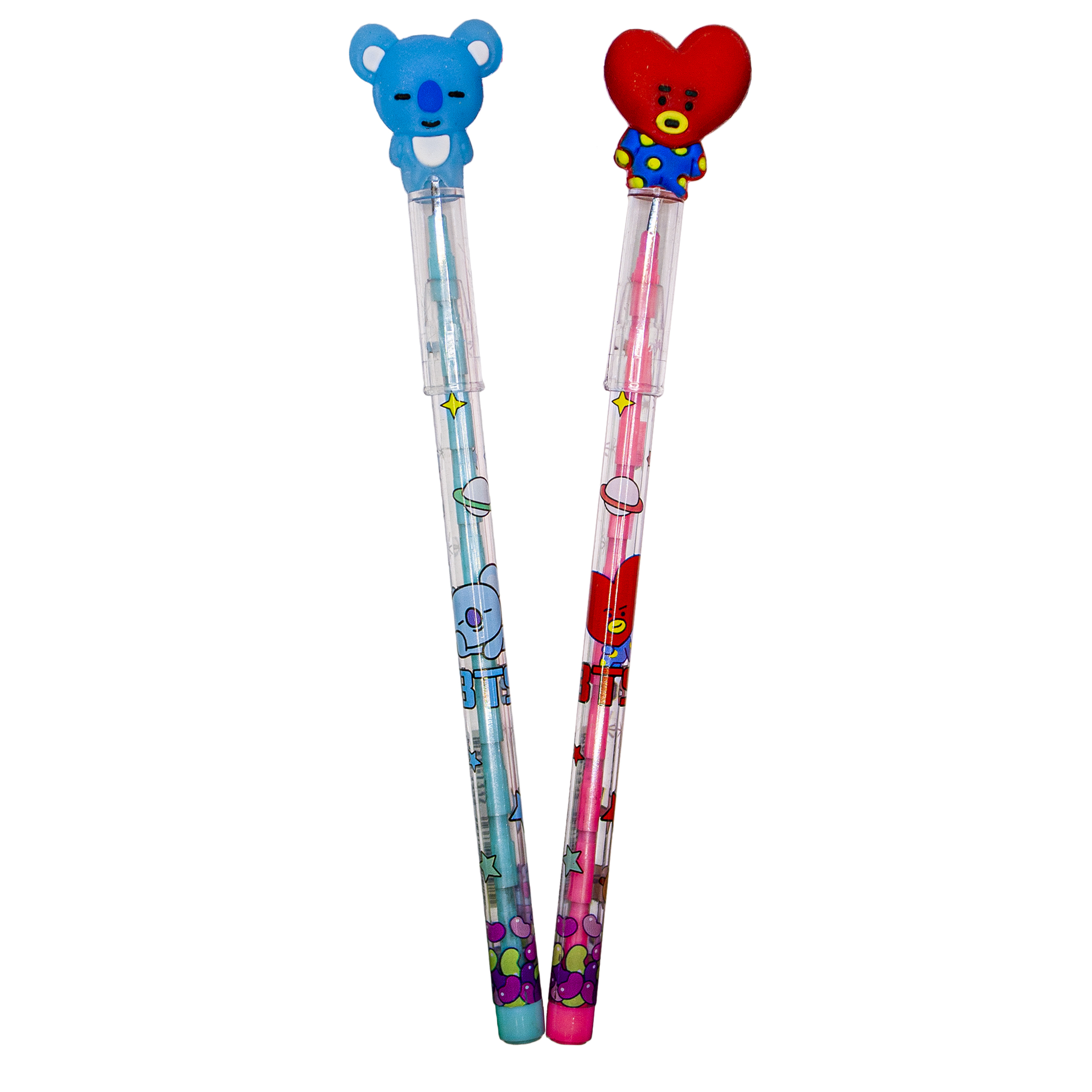 مداد فشنگی طرح BTS مدل BT21 کد 254 مجموعه 2 عددی