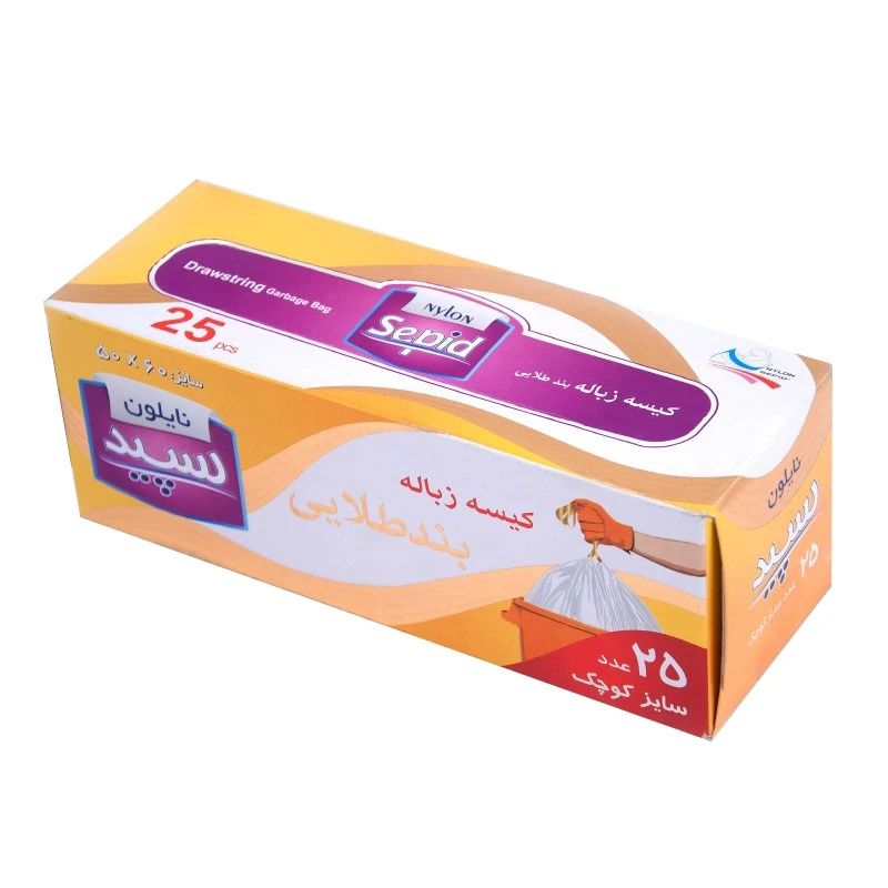  کیسه زباله نایلون سپید کد B-25 رول 25 عددی