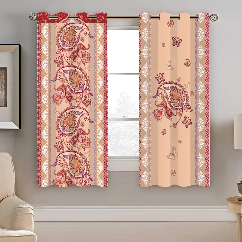 پرده نیروانا طرح سنتی مدل مخمل کد 4916 سایز 140×200 سانتی متر