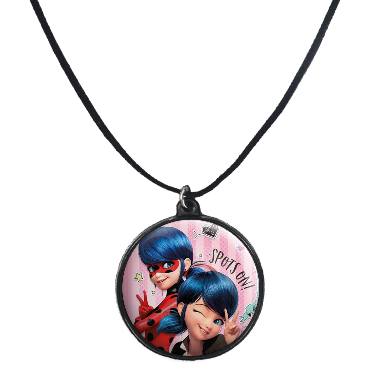 گردنبند پرمانه طرح کفشدوزکی کد pmb.594 مدل دو طرفه