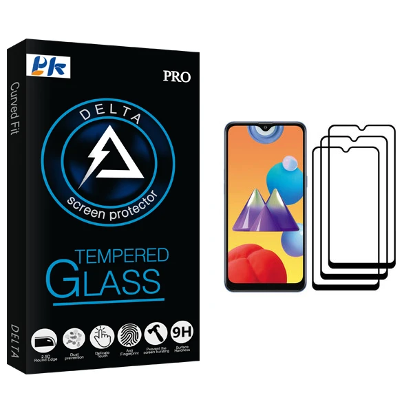 محافظ صفحه نمایش پی کی مدل Delta مناسب برای گوشی موبایل سامسونگ Galaxy M01s بسته سه عددی