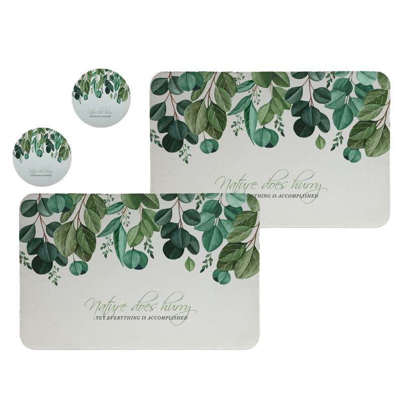 زیربشقابی طرح برگ  کد 8119 مجموعه 2عددی به همراه زیرلیوانی