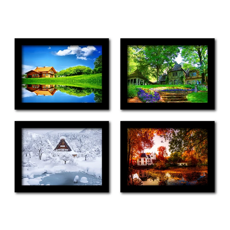 تابلو مدل منظره طرح چهار فصل کد km-2020 مجموعه 4 عددی