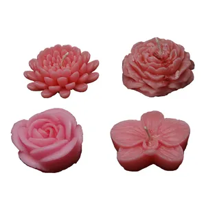 شمع شناور طرح گلها مجموعه 4 عددی