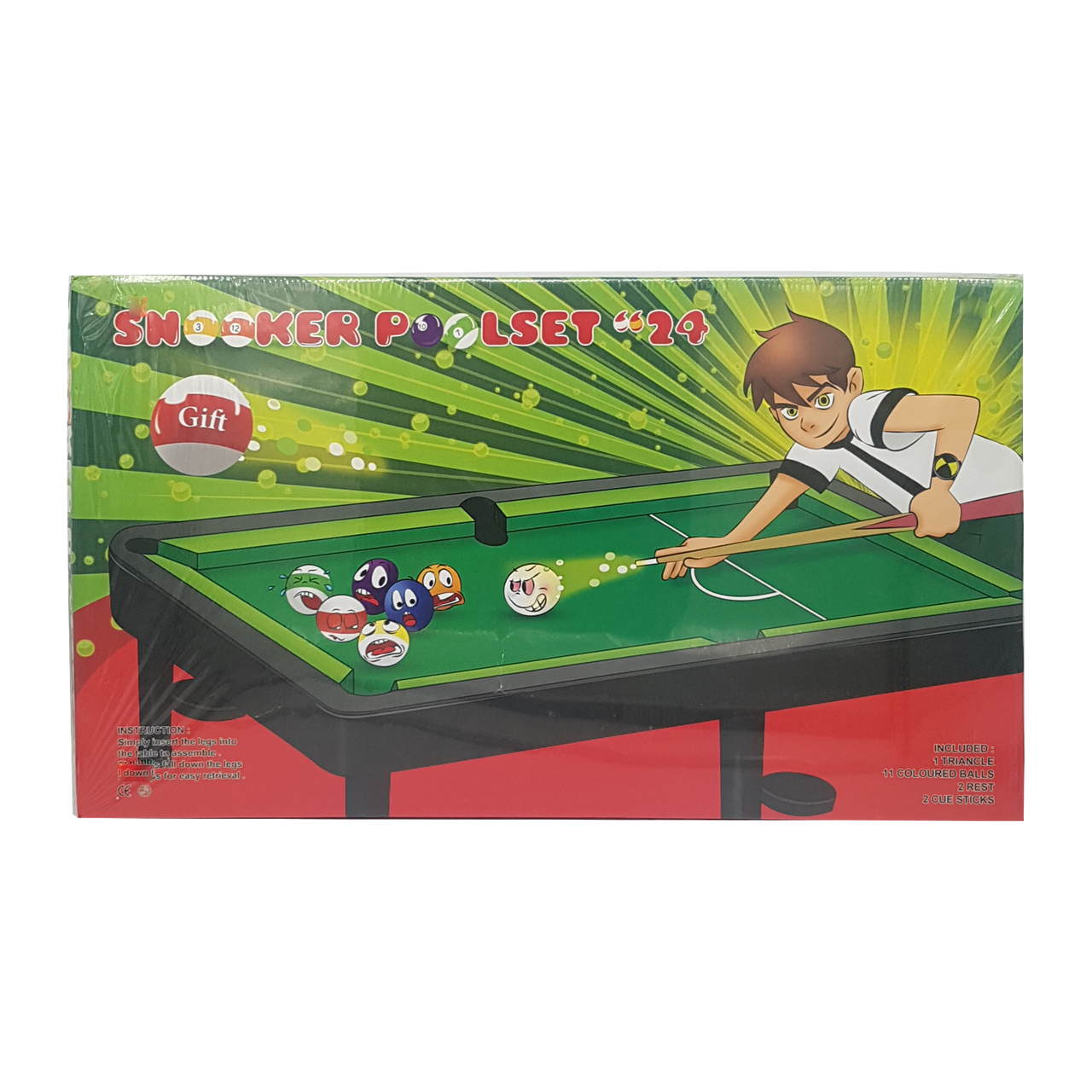 اسباب بازی بیلیارد طرح بن 10 مدل SNOOKER POOLSET 24 کد 10054