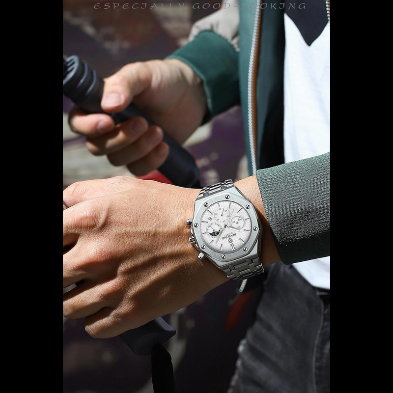 ساعت مچی عقربهای کوارتز مردانه بین باند مدل کلاسیک سه موتور فعال کرنوگراف بند استیل کد B1 ساعت مچی عقربهای کوارتز مردانه بین باند مدل کلاسیک سه موتور فعال کرنوگراف بند استیل کد B1