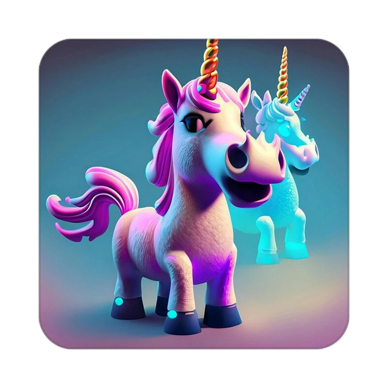 زیر لیوانی کاکتی طرح اسب تک شاخ و یونیکورن مدل mp28953