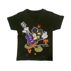 تی شرت آستین کوتاه دخترانه مدل میکی موس رنگ سبز